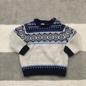 Janie and Jack Heather Grey Fair Isle Sweater